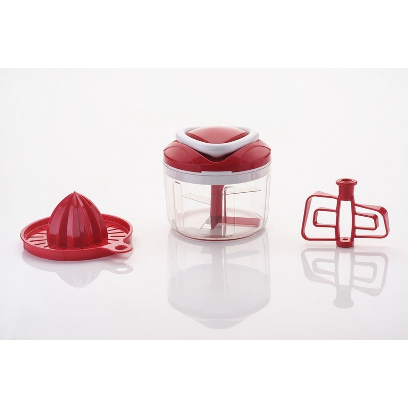 8116 Ganesh Easy Pull 3-in-1 Plastic Chopper (650ml, 125mm, Red)