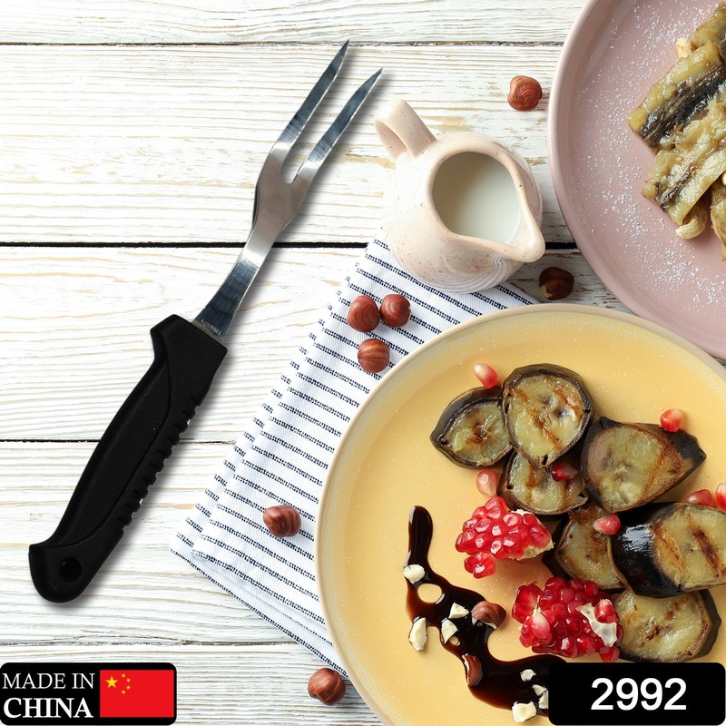 2992 stainless steel and Plastic handle fruit fork.