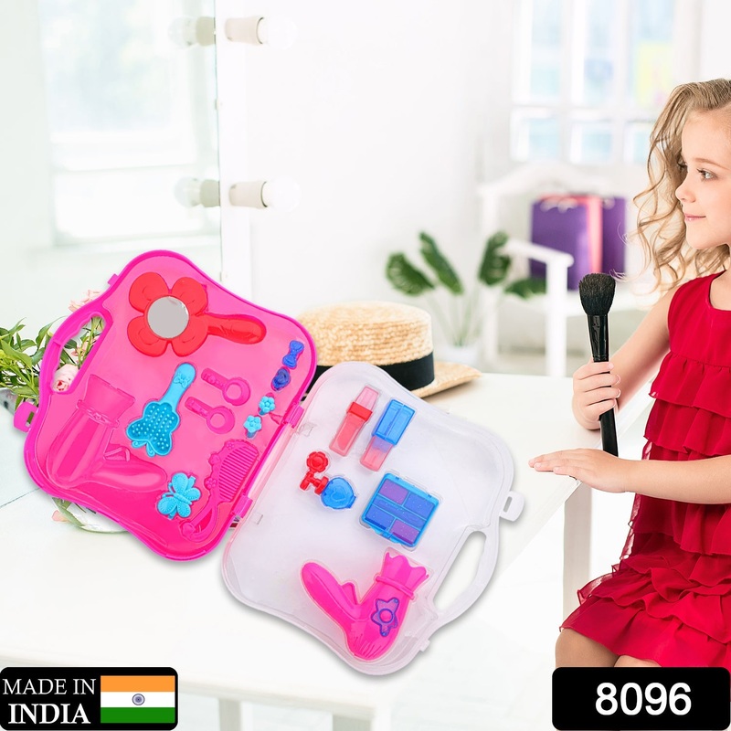 8096 Beauty Toy Set, Girls Makeup Kit Pretend & Play Beauty Salon Makeup Kit with a Beauty Suitcase