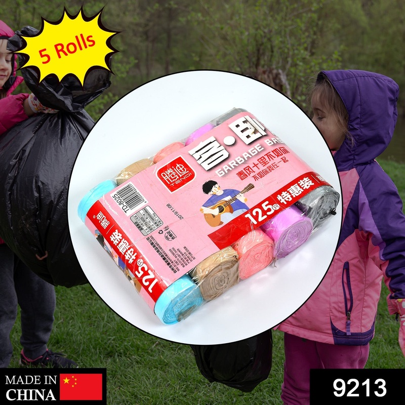 9213 5Rolls Garbage Bags/Dustbin Bags/Trash Bags Pack