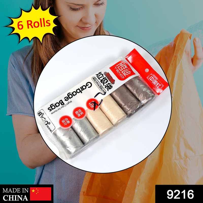 9216 6Roll Garbage Bags/Dustbin Bags/Trash Bags Pack of 45x50cm