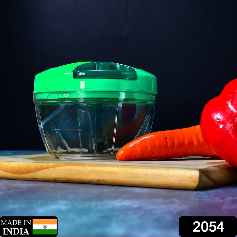 2054 3 BLADE MANUAL GREEN FOOD CHOPPER, COMPACT & POWERFUL HAND HELD VEGETABLE CHOPPER.