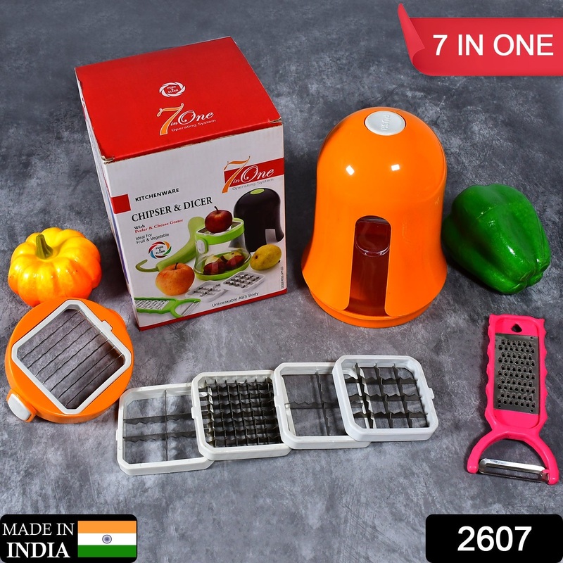 2607 7in1 Cutter Quick Chipser Dicer Slicer Cutter, Fruits & Vegetables Cutter.