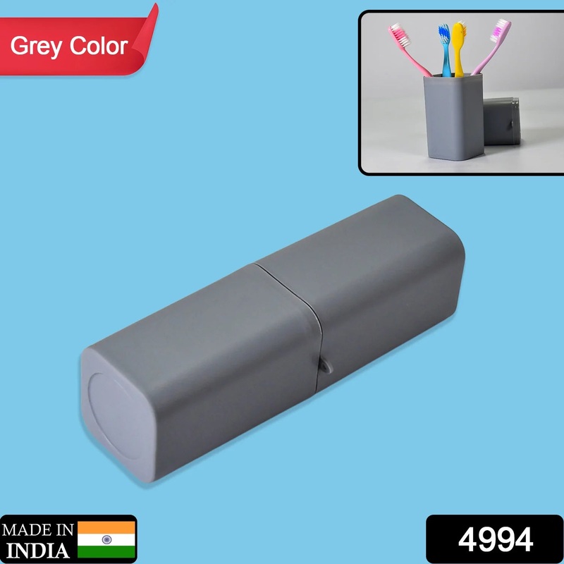 4994 Grey Square Shape Capsule Travel Toothbrush Toothpaste Case Holder Portable Toothbrush Storage Plastic Toothbrush Holder.