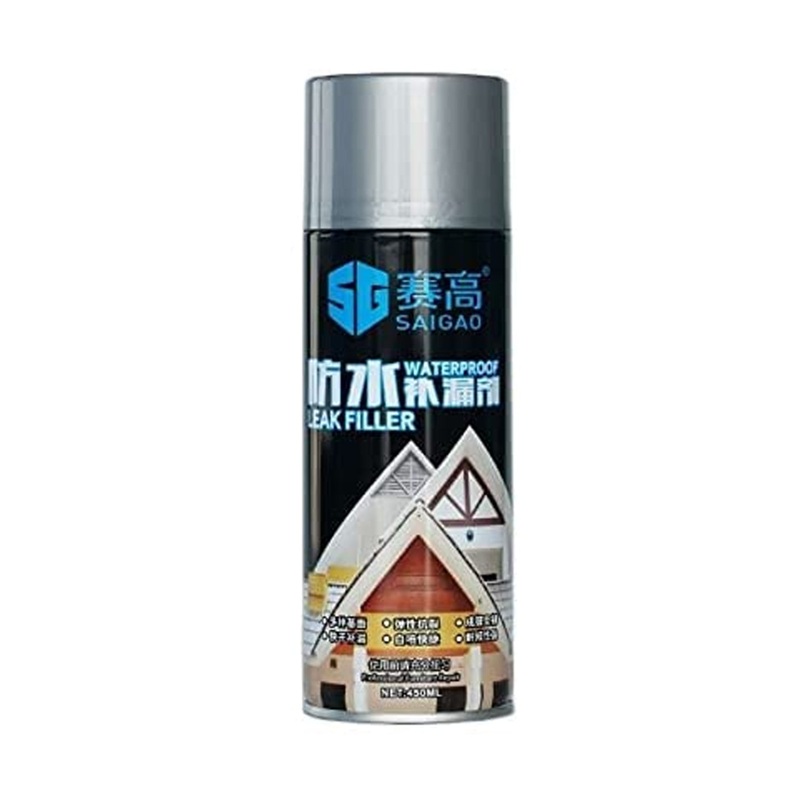 1332 Waterproof Leak Filler Spray Rubber Flexx Repair & Sealant – Point to Seal Cracks Holes Leaks Corrosion More for Indoor Or Outdoor Use Black Paint (450 Ml)