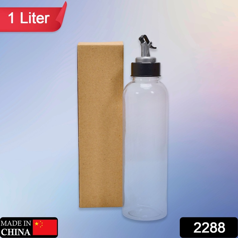 2288 1ltr Glass Oil Dispenser With Lid – Clear, Drip Free Spout, Controlled Use.
