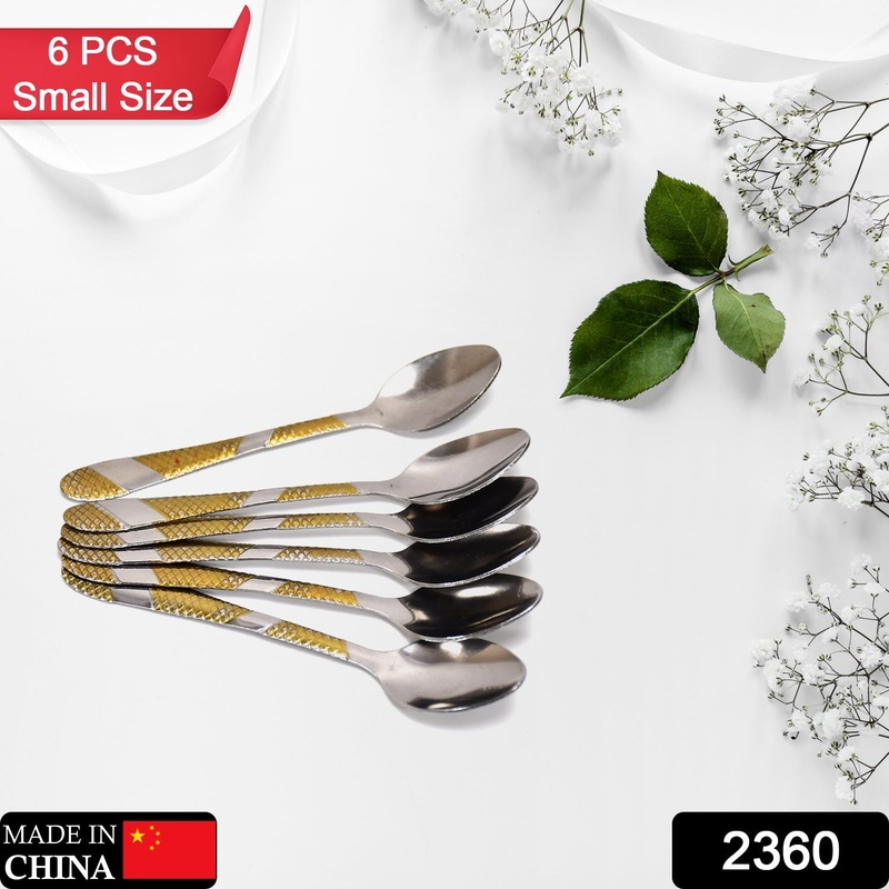 2360 Stainless Steel Spoons Set of 6pc Small Spoons. Tiny Spoons for Coffee, Tea, Sugar, & Spices.