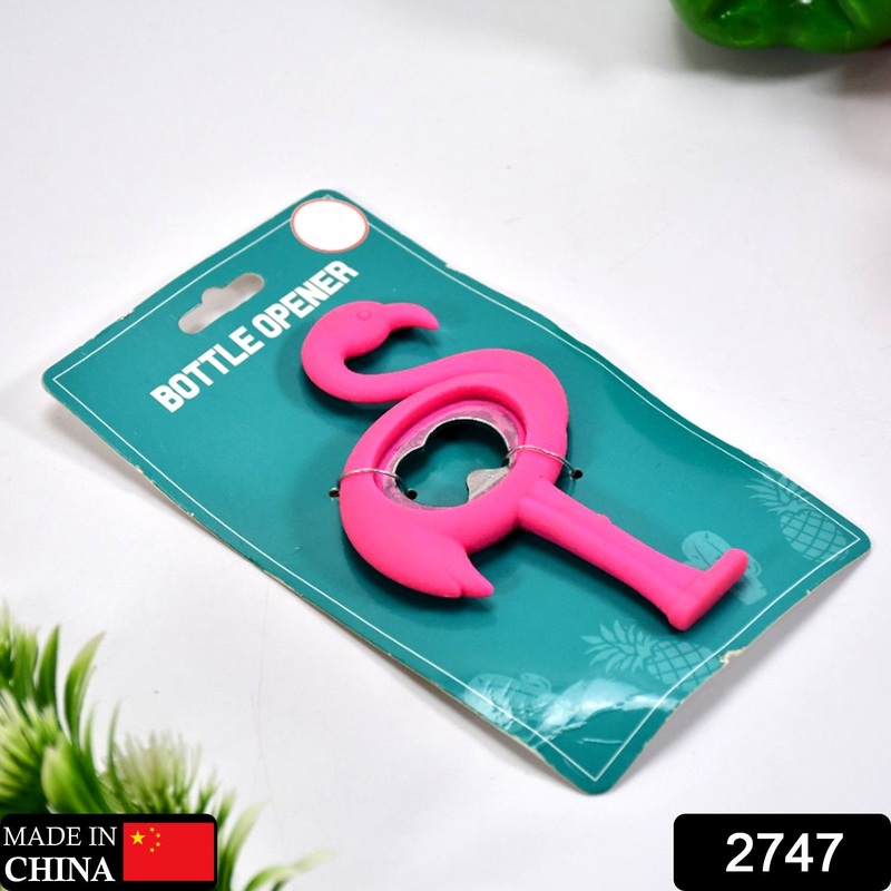 2747 Flamingo Novelty Bottle Opener – Ideal for Cocktail Parties – Made from Silicone and Stainless Steel