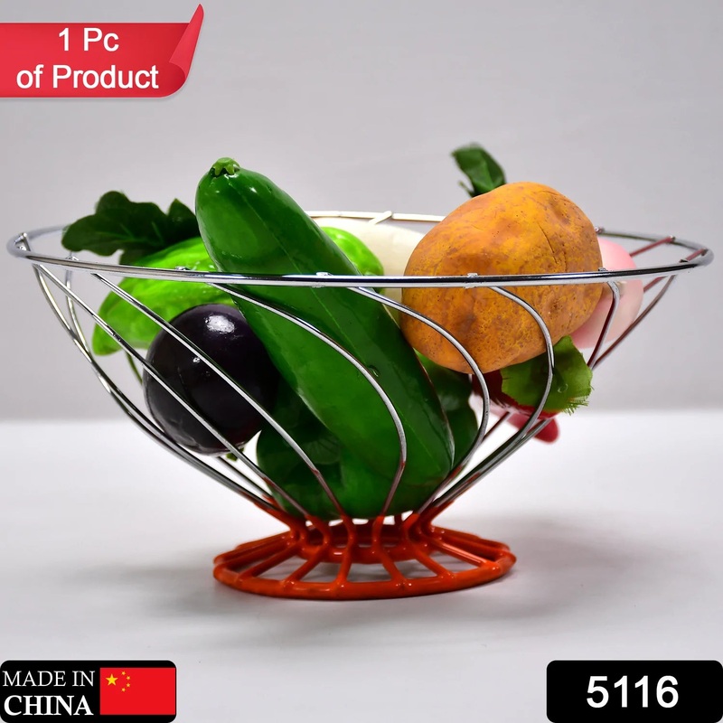5116 Stainless Steel Round Fruit Basket For Home Use