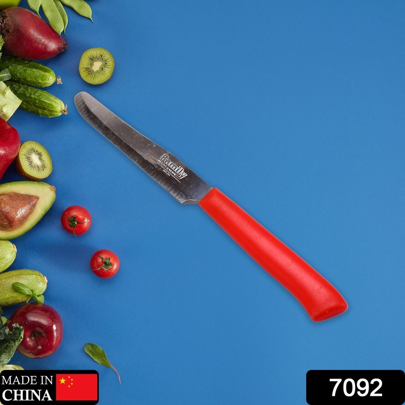 7092 Red Kitchen Knife Steak and Vegetable Knife – Razor Sharp Pointed Tip, Serrated Edge – Color Coded Kitchen Tools by The Kosher Cook