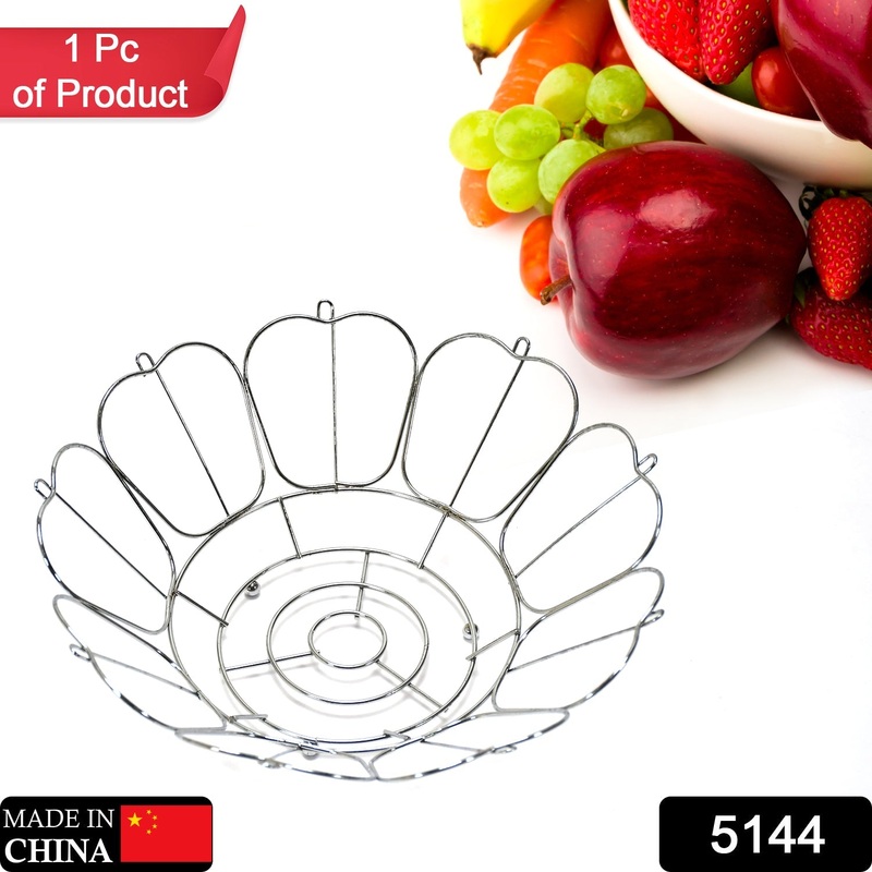 5144 Stainless Steel Folding Fruit and Vegetable Basket for Kitchen/Dining Table/Home