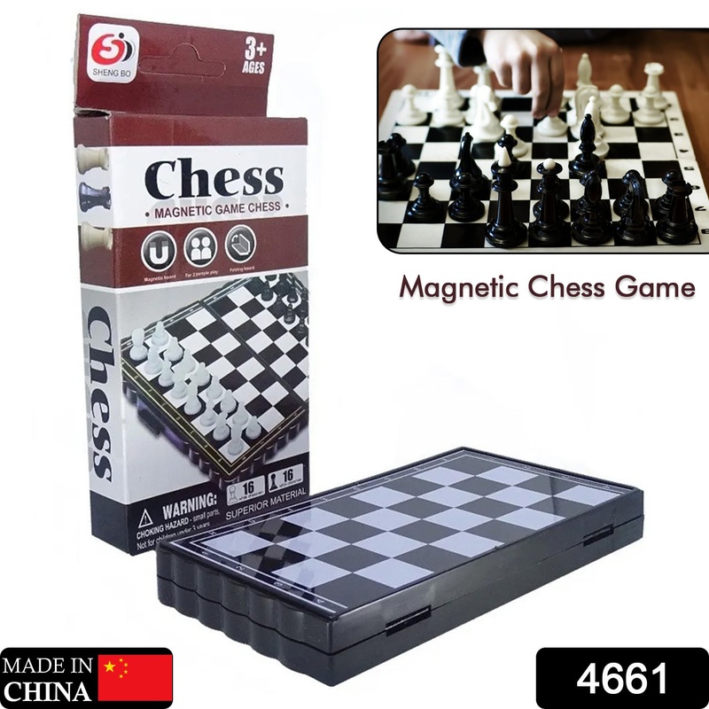 4661 Chess Board 5×5 Magnetic Chessboard Game Set with Folding Travel Portable Case Travel Chessgame Premium Classic Black & Ivory Color Pieces Prefect Gift for Kids and Adults |1 Pcs|