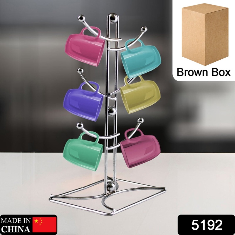 5192 Mugs Stand 6 Cup Store Stand Steel 31cm Stand