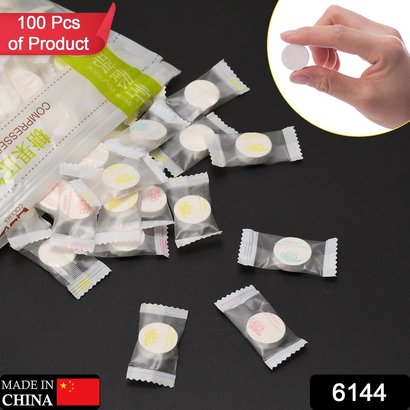 6144 Facial Lotion Tissue Paper DIY Home Spa Coin Face Mask/ Compressed Facial Whitening Tablet Face Mask Sheet for Women and Girl – Pack of 100