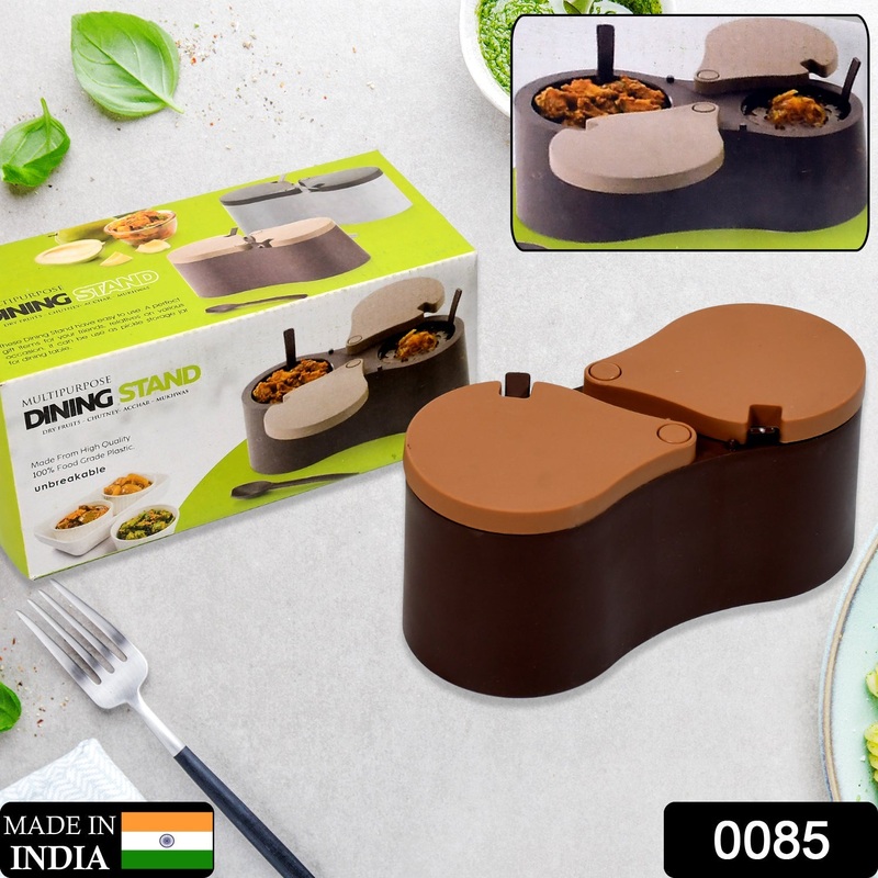0085 Dinning Stand Stylish Multipurpose Dry Fruit Box, Candy Box, Achar Box, Traditional Box Set & 2 Spoon