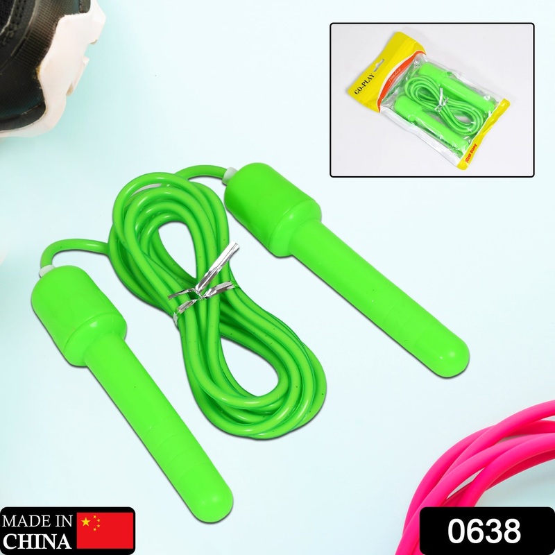 0638 Skipping Rope with ABS Handle for Men, Women – Latex Jump Rope for Weight Loss, Fitness, Sports, Exercise, Workout (3 meter)