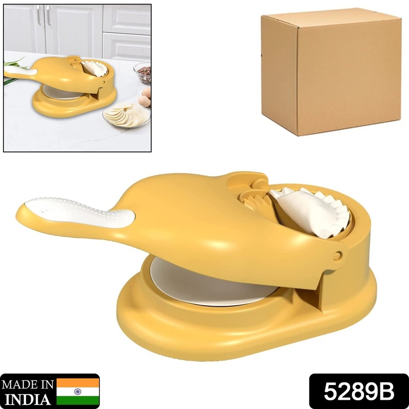 5289B Dumpling Press Mould for Gujiya , Ghughra , Momos Making, 2 in 1 Dumpling Maker Mould Machine, Kitchen Dumpling Making Tool ( Brown Box )