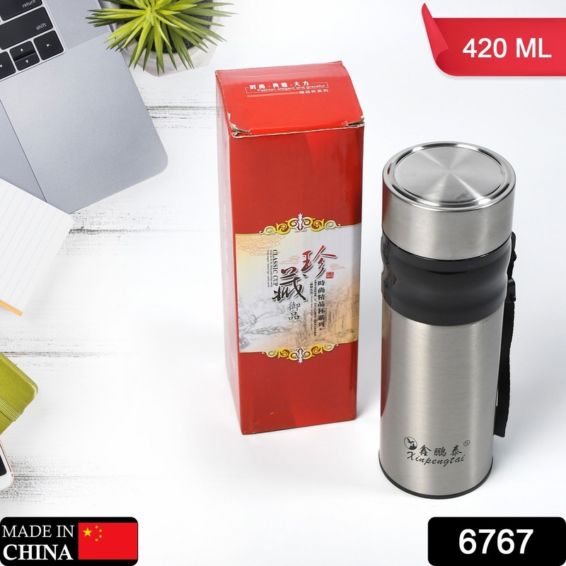 7144 Stainless Steel Double Wall Water Bottle Flask Bottle Travel Use Bottle ( 420 ml )