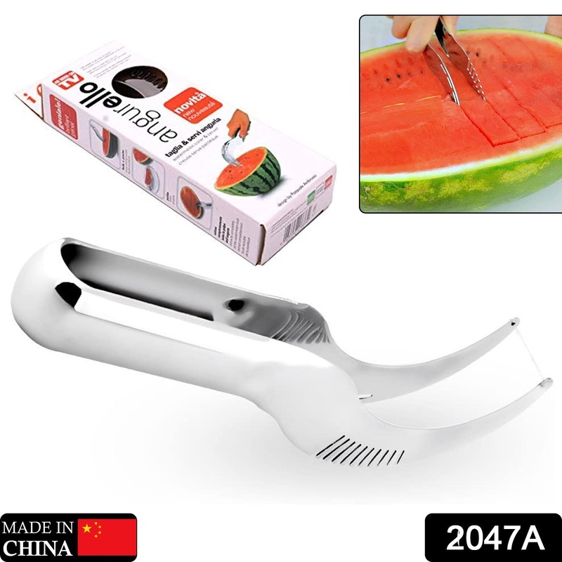 2047A Watermelon Slicer Steel Corer Watermelon Cutter Smart Kitchen Gadget Fruit Slicer Multi-Purpose Stainless Steel Kitchen Tool
