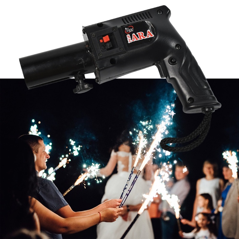 4518A PYRO PARTY METAL GUN HAND HELD GUN TOY FOR PARTIES FUNCTIONS EVENTS AND ALL KIND OF CELEBRATIONS, PLASTIC GUN, (PYROS NOT INCLUDED)