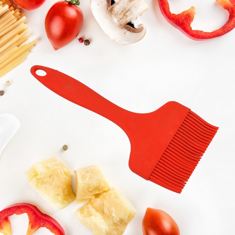 5383 Silicone Premium Brush with Grip Handle, Silicone Brush Baking Bread Cooking Oil Cream Tools Multipurpose Kitchen Utensil Tool, Red.
