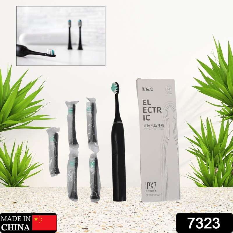 7323 ELECTRIC TOOTHBRUSH FOR ADULTS AND TEENS, ELECTRIC TOOTHBRUSH BATTERY OPERATED DEEP CLEANSING TOOTHBRUSH WITH EXTRA BRUSH HEADS