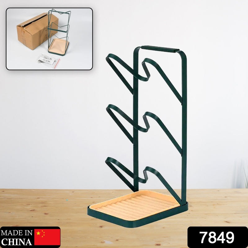 7849 Kitchen Multi-Layer Pot Rack Wrought Iron Cutting Board Storage Drain Rack Pot Cover Board Finishing Rack