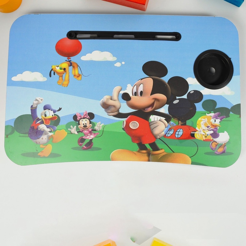 7861 FOLDABLE BED STUDY TABLE PORTABLE MULTIFUNCTION LAPTOP TABLE LAPDESK FOR CHILDREN BED FOLDABLE TABLE WORK OFFICE HOME WITH TABLET SLOT & CUP HOLDER