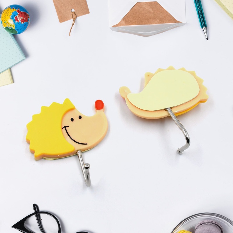 4583 Self Adhesive Smiley Cartoon Wall Hooks Multipurpose Strong Wall Sticker Hooks Wall Hook Holder Door Hanger (2pc).
