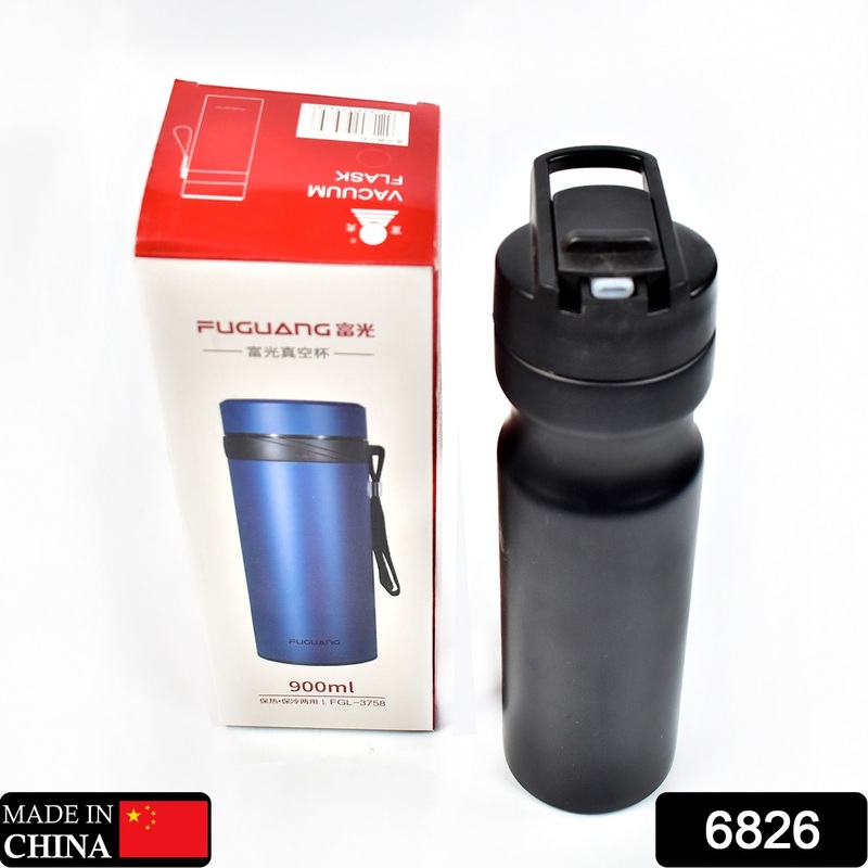 6826 Steel Fridge Bottles 900 ML Big Size I Single Walled Insulation with Sipper Cap I Stylish Kids Water Bottles.
