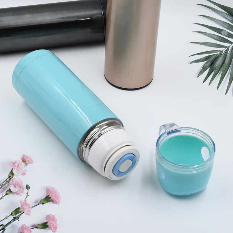 6849 Mix Size and Design Stainless Steel Vacuum Bottle with Cup Lid  Thermos for Hot & Cold Drinks or Food-Thermos for Travel (1pc)