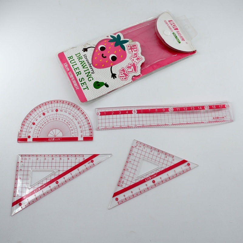 7913 Transparent Ruler Clear Ruler Plastic, Scales Ruler Set for Engineering Studying (4pc)