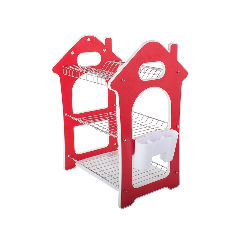 7795  Dish Rack for Kitchen 3 Layer Dish Drainer Rack Stainless Steel Crockery Holder Cutlery Plate Holder Glass Utensils Storage Organize