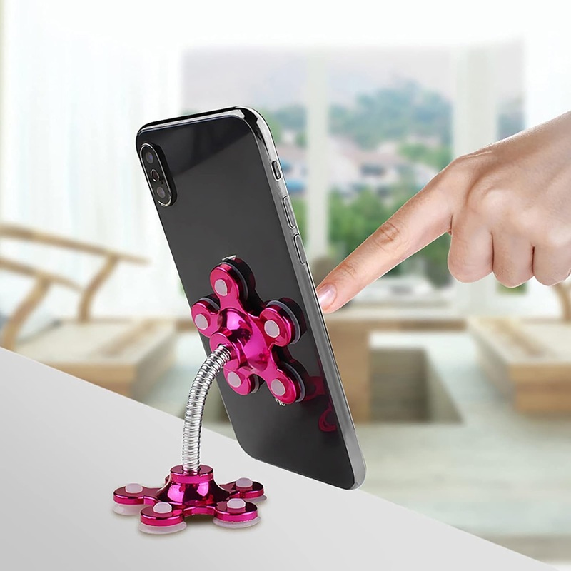 0637b Phone Holder, 360Rotatable Phone Stand Multi-Function Double-Sided Suction Cup Mobile Phone Holder ( MOQ :- 6 Pc )