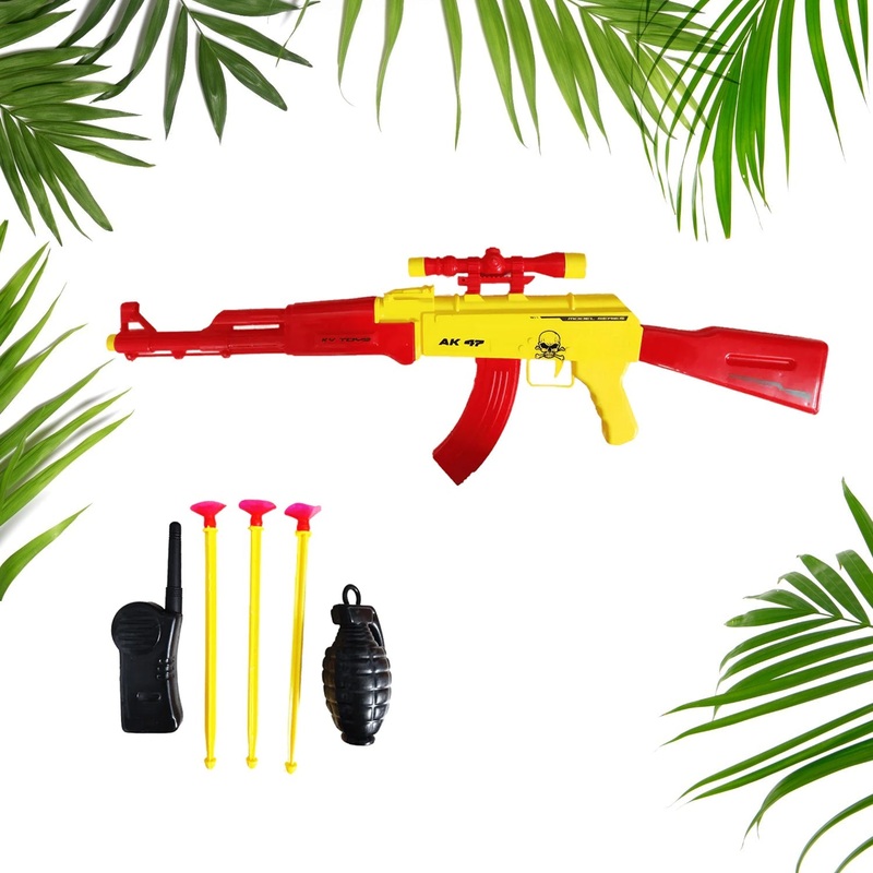 3121 Big Plastic AK 47 Toy Gun for Kids – 26 Inch Gun Toy for Kids Shooting Gun with Arrow Bullets Kids Toy Return Gift Item
