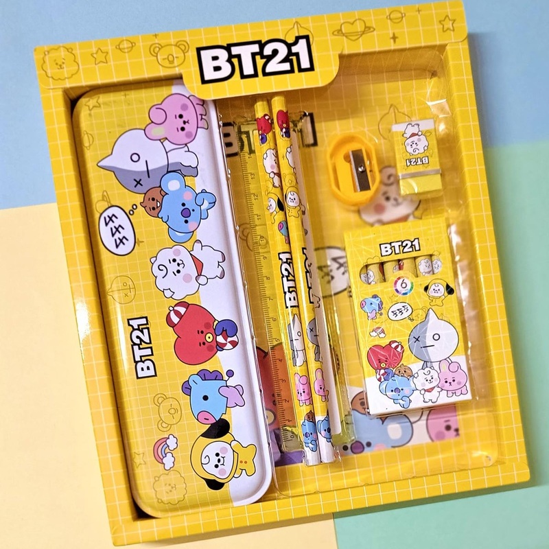 3294 Stationery Kit for Kids – Stationery Set, Includes Metal Pencil Box, Sharpener, Pencil and Eraser Set, School Supply Set, Birthday Return Gift for Kids, Boys, Girls (12 pc Set)
