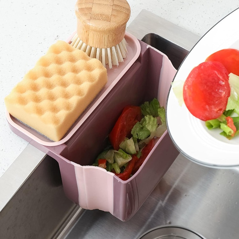 5856  Small Multifunction Sink Drain Basket – Universal & Foldable – Sink Trash Holder Sink Side Storage Drainer Strainer Basket, Foldable Kitchen Sink Drain Strainer for Food,Dish Drainer for Fruits, Vegetables