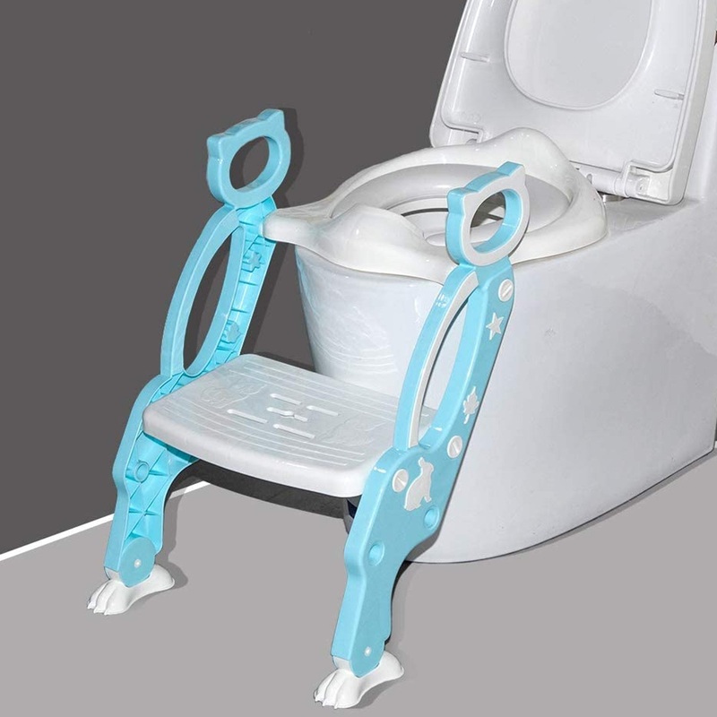 8492 2 In 1 Potty Training Toilet Seat with Step Stool Ladder for Boy and Girl Baby Toddler Kid Childrens Toilet Training Seat Chair with Soft Padded Seat and Sturdy Non-Slip Wide Step, Make Potty Easier For Your Kids (Multi-Color)