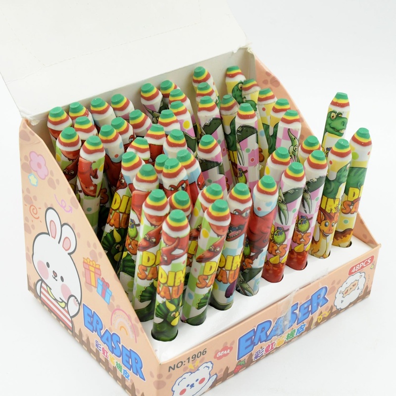 8830 Fancy Erasers for Kids in Different Shapes  Rainbow Erasers, Stationery Gift for Kids Pencil Shaped Eraser for Children School Kids/Birthday Return Gift for Children (48 Pcs Set)