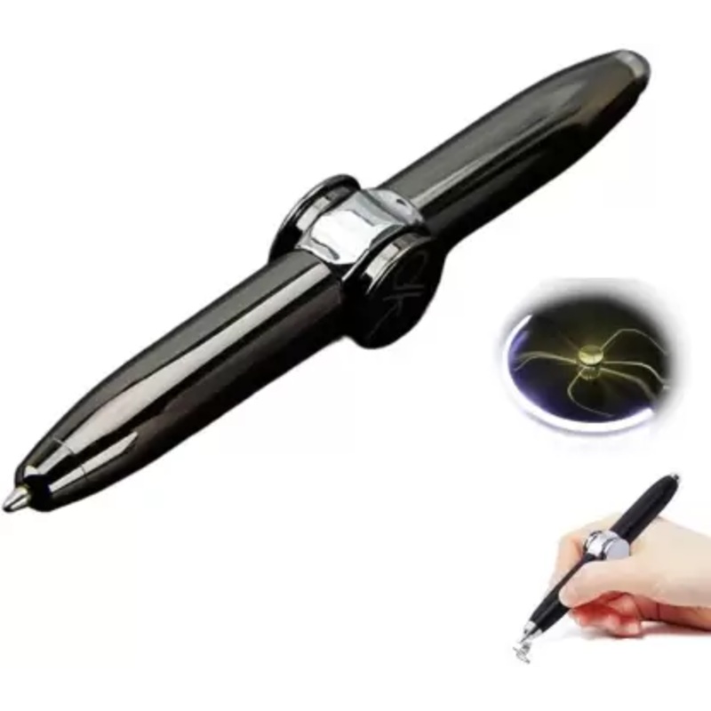 SkyShopy Creative Fidget Hand Spinner Ballpoint Pen with LED Light Multi-function Pen