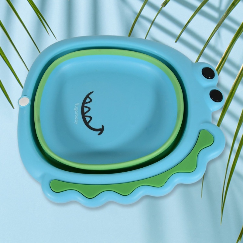 17513 Frog Shape Wash Basin, Space Saving Multi Function Foldable Baby Wash basin Easy Clean Lightweight Thicken for Washing Face for Home (3331Cm / 1 pc)