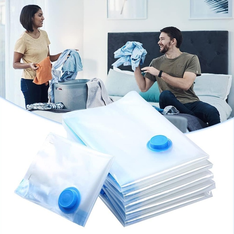17826 Vacuum Storage Bags with Suction Pump & Shirt clips – Vacuum Bags – Big Capacity Vacuum Seal Bags for Travel Clothes Blankets Pillows, Compression Bags | Space Saver Vacuum Storage Bags (5 Pcs Set)
