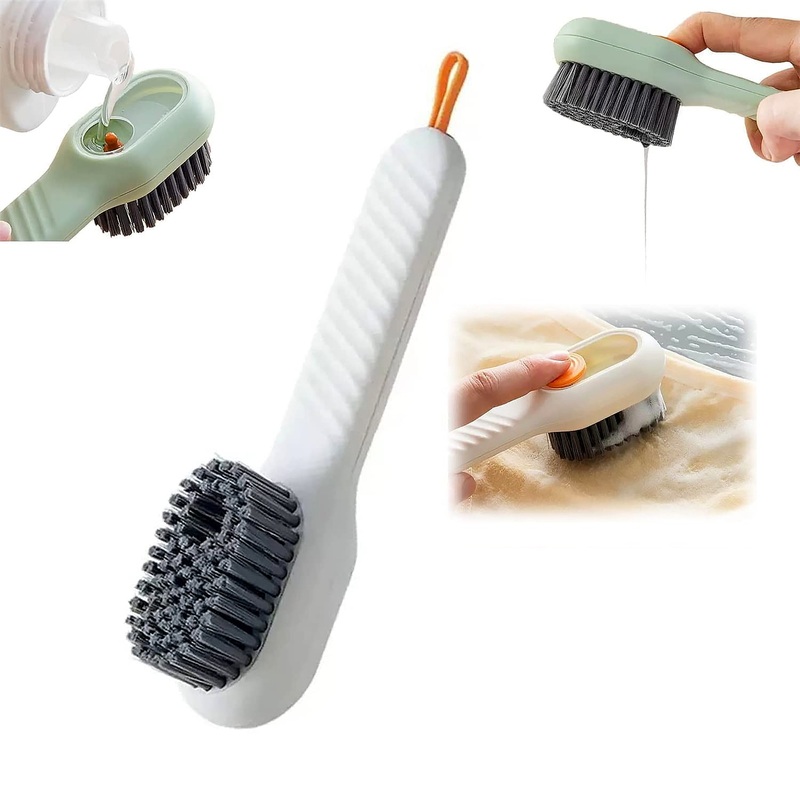 17928 Multifunctional Scrubbing Brush with Liquid / Soap Dispenser, Cleaning Brush with Liquid / Soap Dispenser, Shoe Brush for Cleaning, Cloth Cleaning Brush with HandleLiquid Shoe Brush For Shoe Clothes (1 Pc)