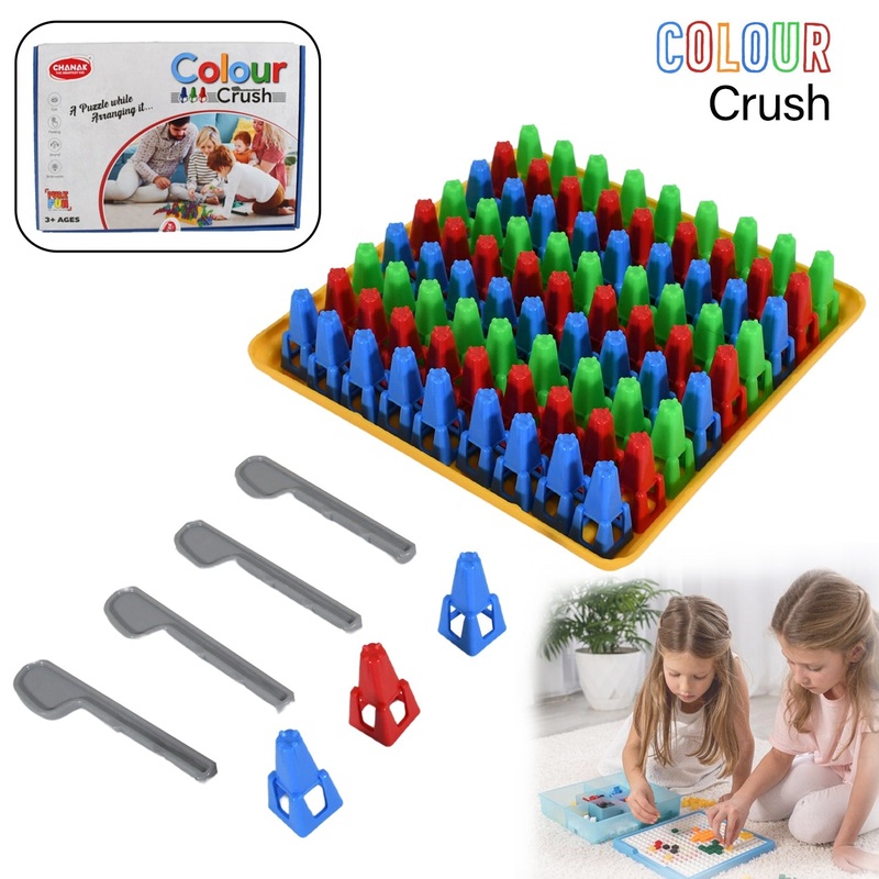 1936 Plastic Color Crush Game Board, A Puzzle Game, Challenge’s Educational Board Game’s, Game for Kids & Adults, BirthdayGift(1 Set)
