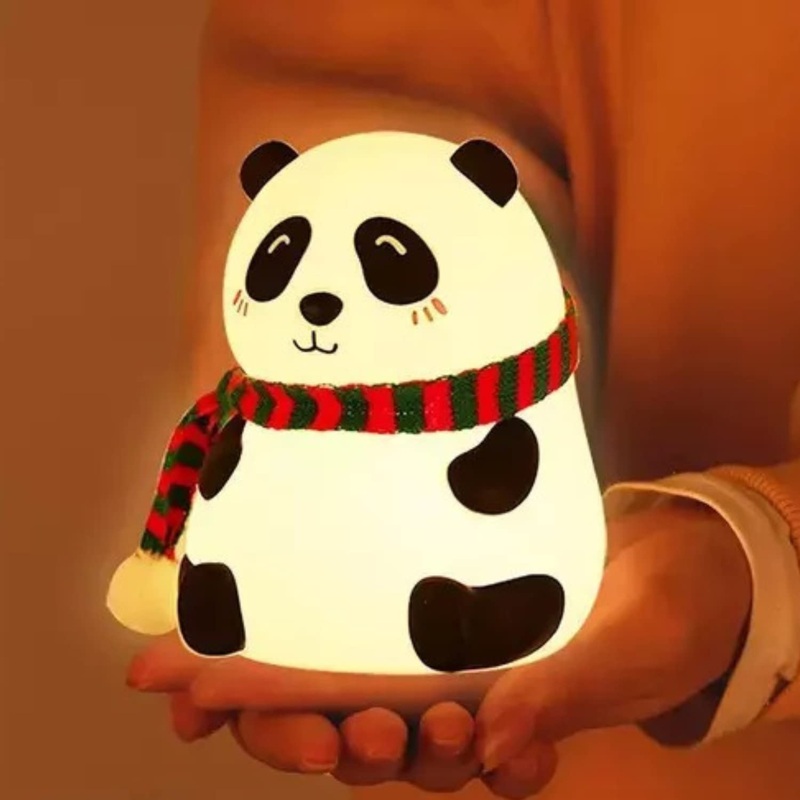 SkyShopy Panda Lamp, Panda Gifts, Panda Touch Silicone Lamp, Birthday Gift for Girls and Boys, Panda Light Lamp, Kids Night Light, Silicone lamp, Rechargeable – Close Eye