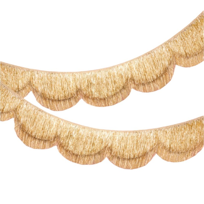 GOLD SCALLOPED FRINGE BANNER