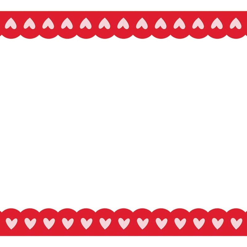 HEART BORDER PAPER TABLE RUNNER