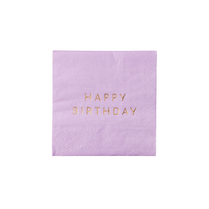LE LILAC SIGNATURE HAPPY BIRTHDAY COCKTAIL NAPKINS