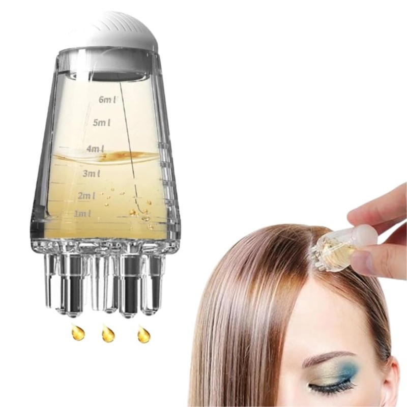 SkyShopy Hair Oil applicator, Scalp Applicator Comb, Ball Root Comb applicator Bottle Scalp Massager Hair Growth Hair Massager for Hair Growth, Ball Hair Oil Applicator Bottle