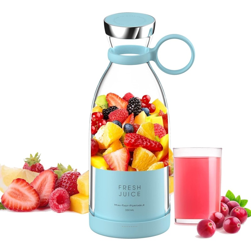 SkyShopy Portable Blender, USB Rechargeable Mini Juicer Blender, Electric Juicer Bottle Blender Grinder Mixer, Personal Size Blender for Juices, Shakes and Smoothies, Fruit Juicer Machine